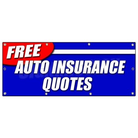 FREE AUTO INSURANCE QUOTES BANNER SIGN car motorcycle homeowner save -  SIGNMISSION, B-96 Free Auto Insurance Quotes